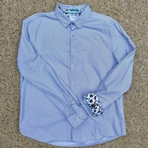 Denim & Flower Ricky Singh Men’s Floral Accent Button Down Shirt – Size XL